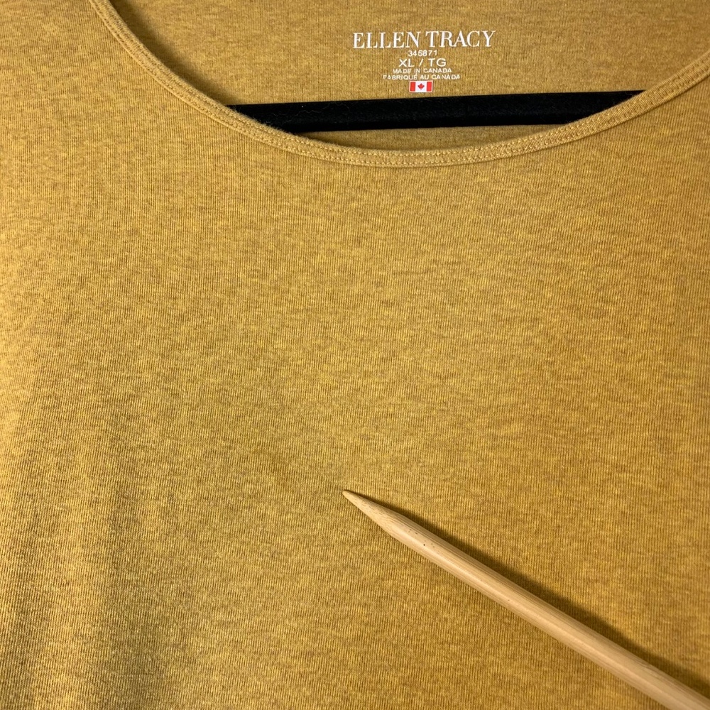 Ellen Tracy Mustard Long-Sleeve Women's Tee - Picture 6 of 7